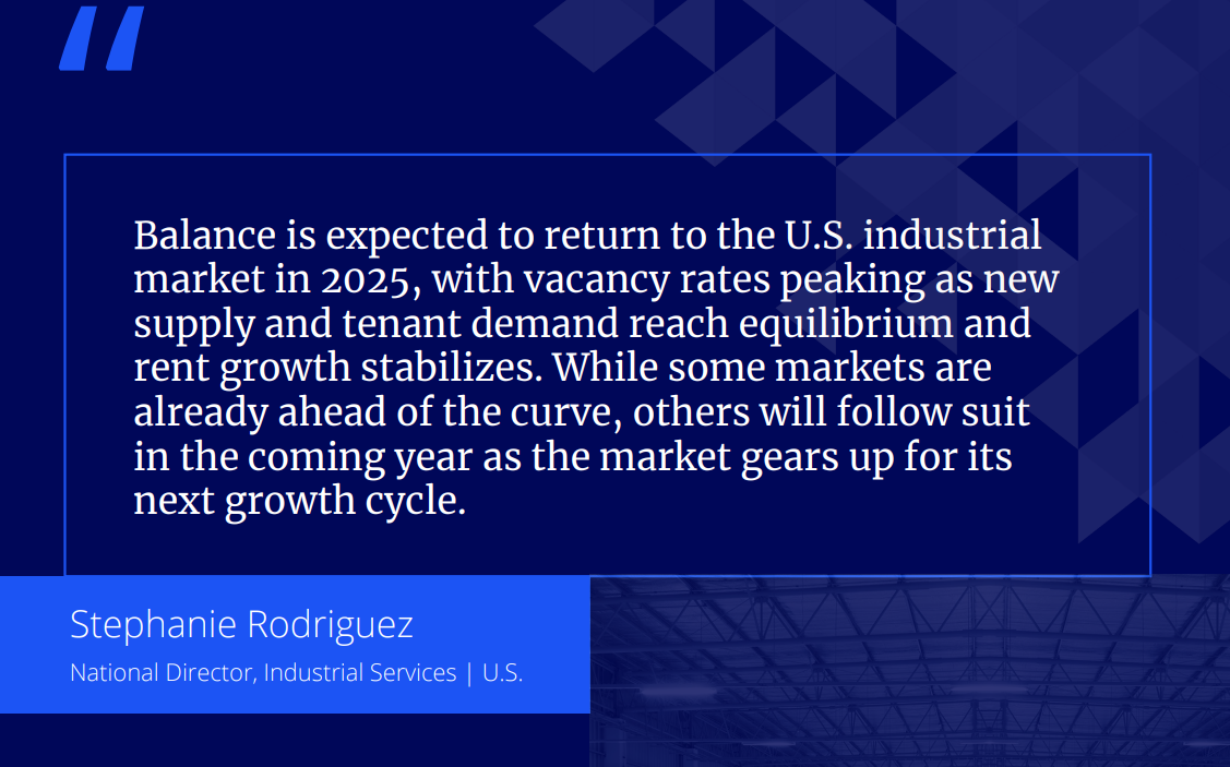 colliers northern california market report, Q1 2025, quote from stephanie rodriguez, national director, industrial services U.S.